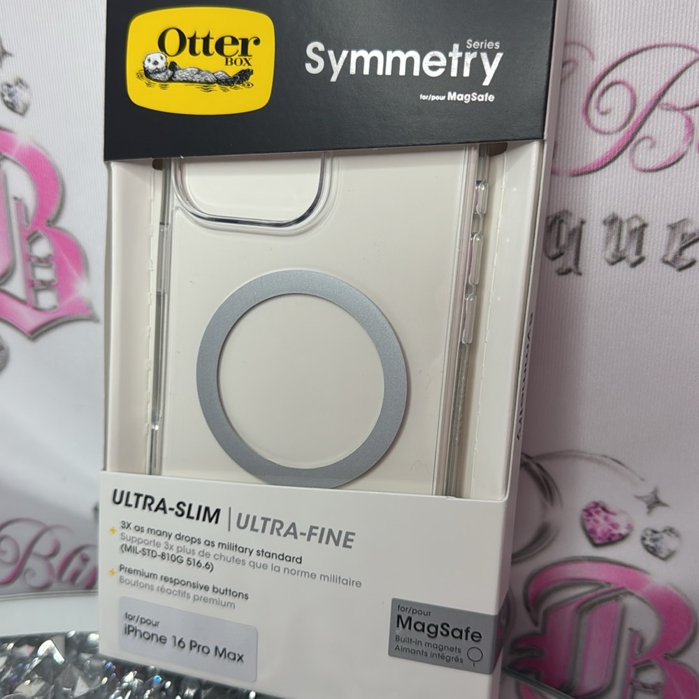 Otterbox magsafe iPhone 16 pro max BRAND NEW Clear iPhone Case with Gray Design - Picture 3 of 6